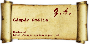 Gáspár Amélia névjegykártya